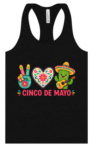 Peace Love Cinco de Mayo Women's Racerback Tank