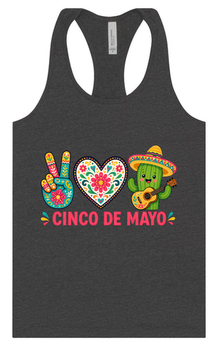 Peace Love Cinco de Mayo Women's Racerback Tank