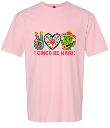 Peace Love Cinco de Mayo Children's Gildan Soft Shirt