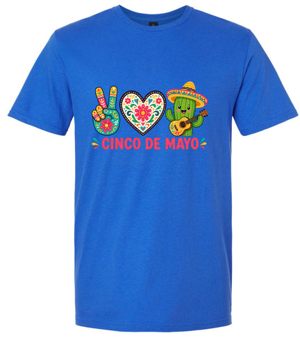 Peace Love Cinco de Mayo Children's Gildan Soft Shirt