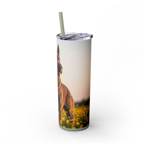 Skinny Tumbler with Straw – 20 oz Stainless Steel Cup
