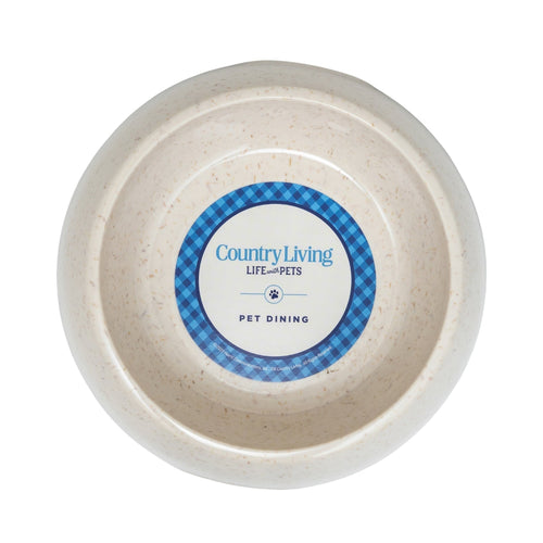 Country Living Set of 2 Natural Fiber Dog Bowls – White Swan