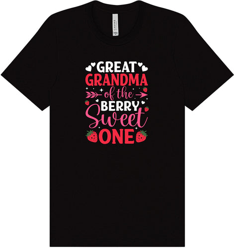 Great Grandma of the Berry Sweet One Adult Bella Canvas Shirt