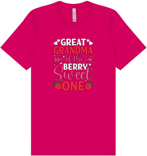 Great Grandma of the Berry Sweet One Adult Bella Canvas Shirt