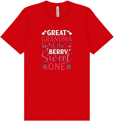 Great Grandma of the Berry Sweet One Adult Bella Canvas Shirt
