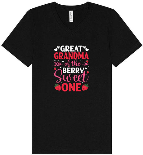 Great Grandma of the Berry Sweet One Unisex V-Neck Shirt