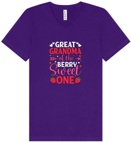 Great Grandma of the Berry Sweet One Unisex V-Neck Shirt