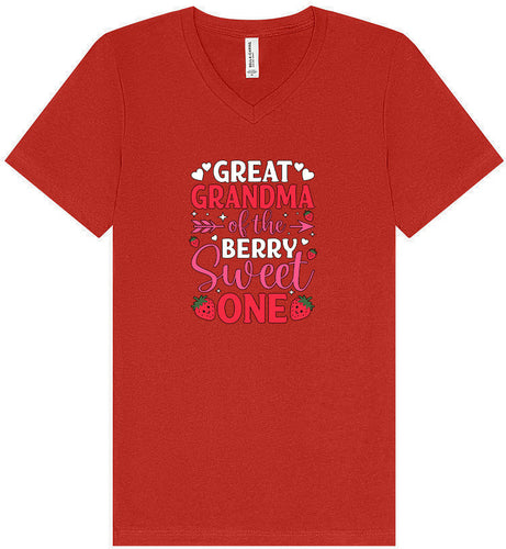 Great Grandma of the Berry Sweet One Unisex V-Neck Shirt