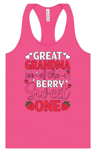 Great Grandma of the Berry Sweet One Women's Racerback Tank
