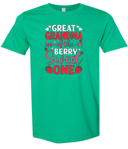 Great Grandma of the Berry Sweet One Adult Gildan Soft Shirt