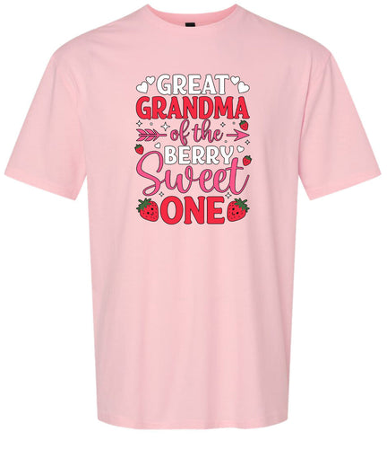Great Grandma of the Berry Sweet One Adult Gildan Soft Shirt