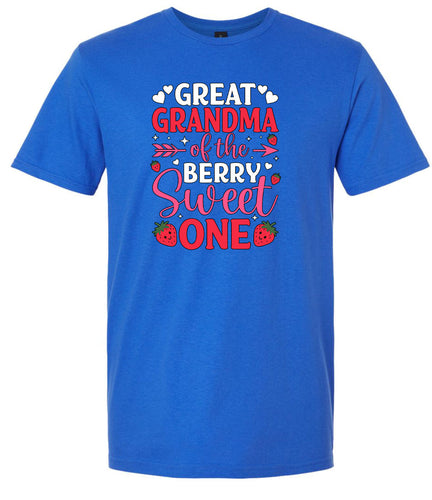 Great Grandma of the Berry Sweet One Adult Gildan Soft Shirt