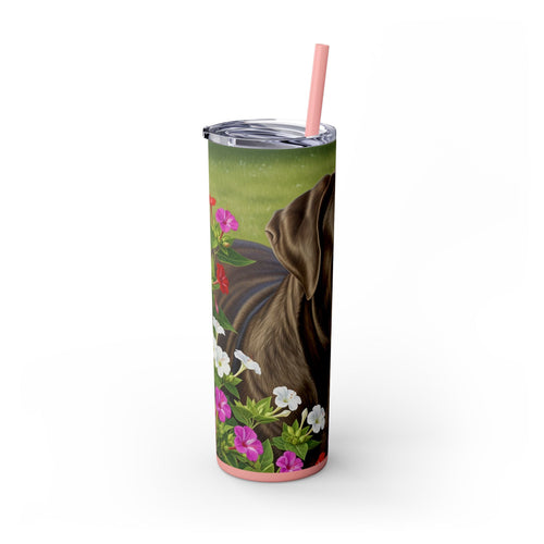 Skinny Tumbler with Straw – 20 oz Stainless Steel Cup