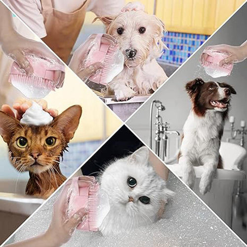 Pet Bath Comb With Shampoo Dispenser