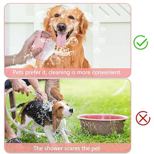 Pet Bath Comb With Shampoo Dispenser