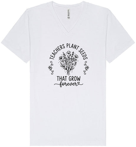 Teachers Plant Seeds Unisex V-Neck Shirt