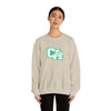 California Embroidered Crewneck Sweatshirt — Green Vintage 'CA' Paw Logo