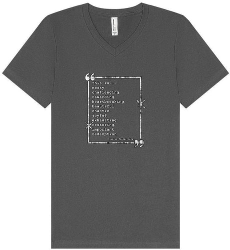 This is Foster Care Unisex V-Neck Shirt