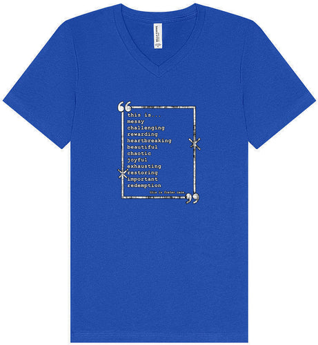 This is Foster Care Unisex V-Neck Shirt
