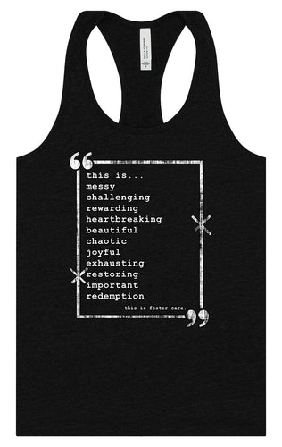 This is Foster Care Women's Racerback Tank