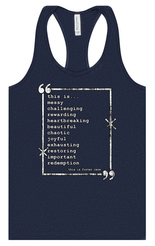 This is Foster Care Women's Racerback Tank