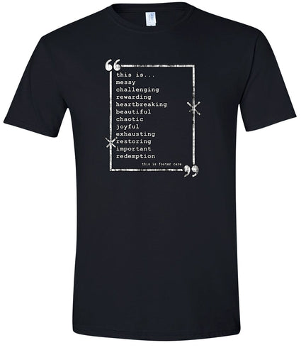 This is Foster Care Adult Gildan Soft Shirt