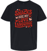 Snacks are My Love Language Children's Gildan Soft Shirt