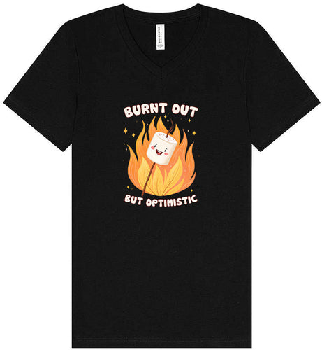 Burnt Out but Optimistic Unisex V-Neck Shirt