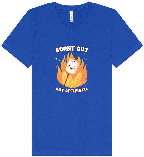 Burnt Out but Optimistic Unisex V-Neck Shirt