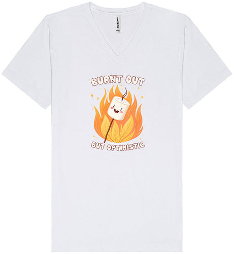 Burnt Out but Optimistic Unisex V-Neck Shirt