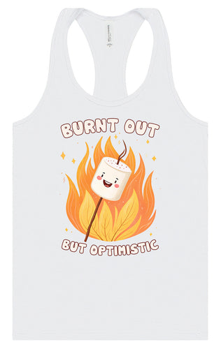 Burnt Out but Optimistic Women's Racerback Tank