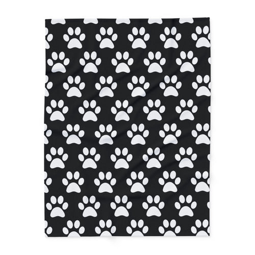 Cozy Paw Print Arctic Human Fleece Blanket