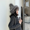 All-match Cute Woolen Knitted Ear Caps Plus Velvet Thick Winter Lei Feng Hat