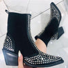 Plus size rivet elastic women's boots