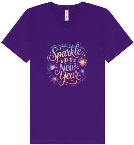 Sparkle into the New Year Unisex V-Neck Shirt