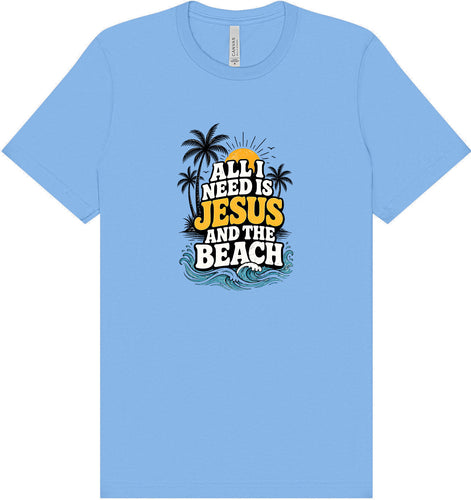 I Need Jesus and the Beach Adult Bella Canvas Shirt