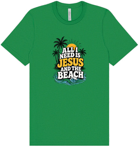I Need Jesus and the Beach Adult Bella Canvas Shirt