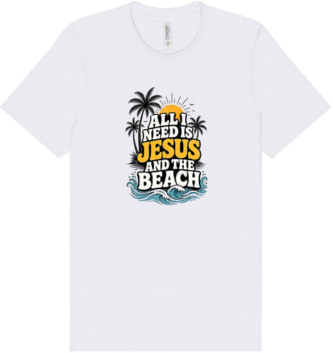 I Need Jesus and the Beach Adult Bella Canvas Shirt