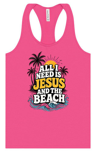 I Need Jesus and the Beach Women's Racerback Tank