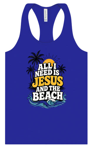 I Need Jesus and the Beach Women's Racerback Tank