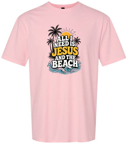 I Need Jesus and the Beach Adult Gildan Soft Shirt