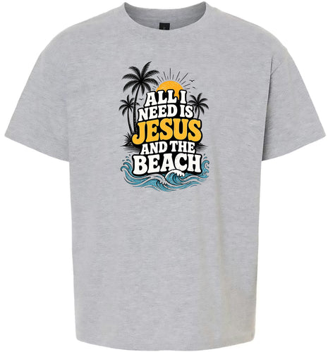 I Need Jesus and the Beach Children's Gildan Soft Shirt