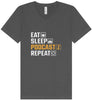 Eat. Sleep. Podcast. Repeat. Unisex V-Neck Shirt