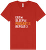 Eat. Sleep. Podcast. Repeat. Unisex V-Neck Shirt