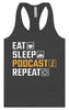 Eat. Sleep. Podcast. Repeat. Women's Racerback Tank