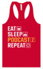 Eat. Sleep. Podcast. Repeat. Women's Racerback Tank