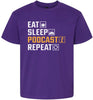 Eat. Sleep. Podcast. Repeat. Children's Gildan Soft Shirt