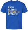 Eat. Sleep. Podcast. Repeat. Children's Gildan Soft Shirt