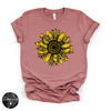 Cheetah Sunflower Tee | Boho Floral Leopard Print Graphic T-Shirt