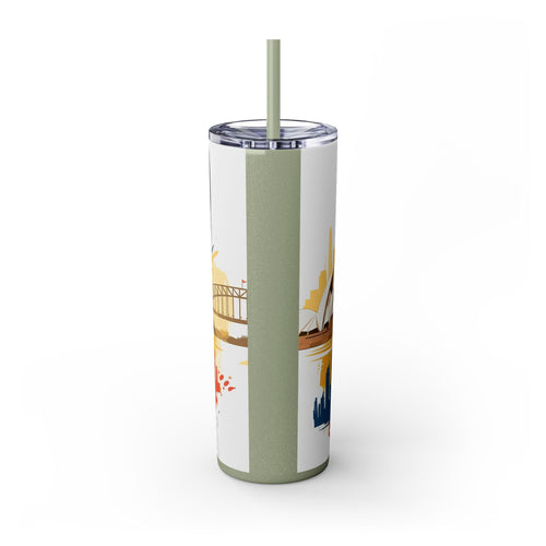 Skinny Tumbler with Straw – 20 oz Stainless Steel Cup